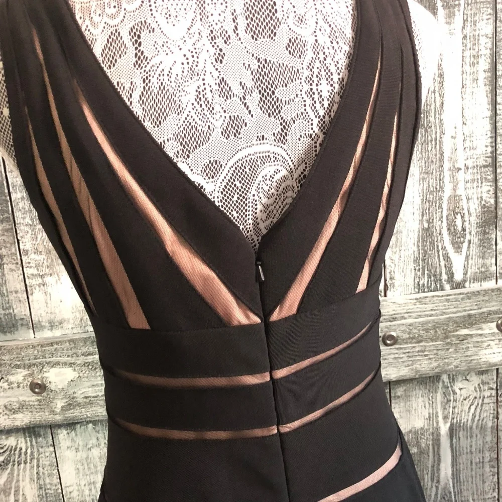 Black Cutout Cache Mermaid Gown Dress Sz 8 NWOT